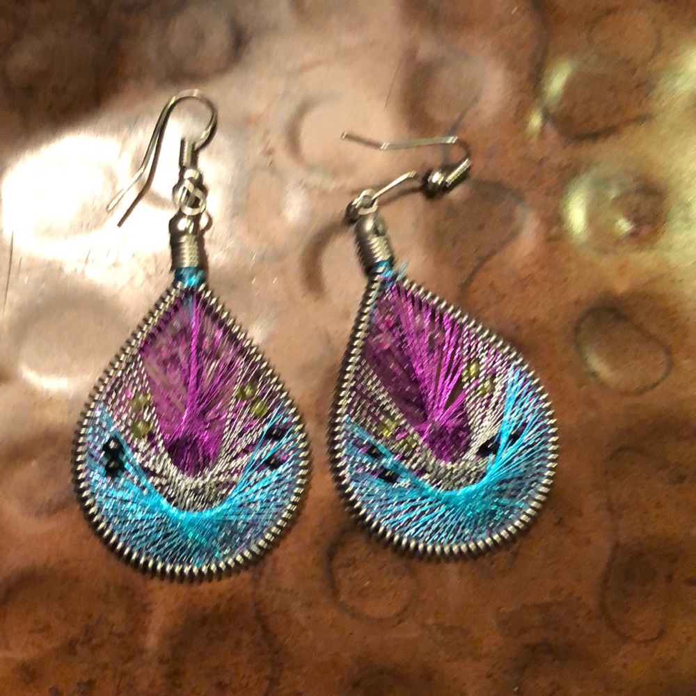 Colorful woven drop earrings set (2 pairs) - Picture 8 of 8